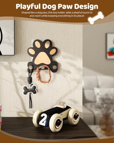 MTERSN Pine Wood Dog Leash Holder for Wall for Dog Walking - Image 4