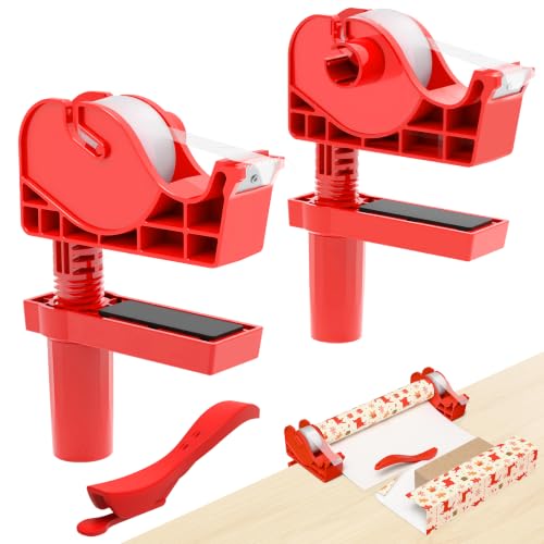 3-in-1 Tabletop Wrapping Paper Holder with Gift Wrap Cutter &Tape - Image 2