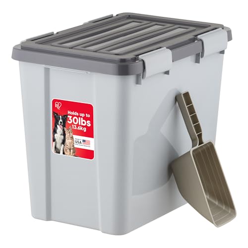 IRIS USA Dog Food Storage Container, Up to 30 lbs, Gray/Dark Gray - Image 2