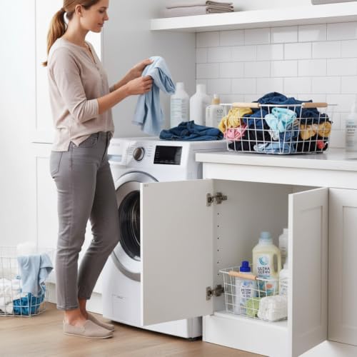 LeleCAT White Wire Baskets for Organizing with Handl | All Products - Image 6