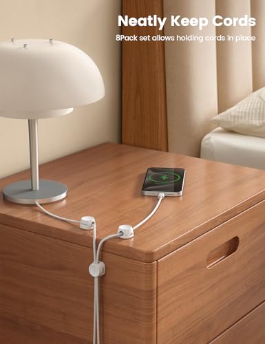 Lamicall 8 Pack Cord Organizer, [1s Lock] Cable Management Clips - Image 4