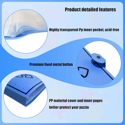Puzzle Storage Folder for Jigsaw Puzzle, Blue - Image 7