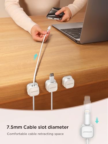 JOYROOM 9 Pack Magnetic Cable Clips, Cord Organizer Adhesive Wire - Image 4