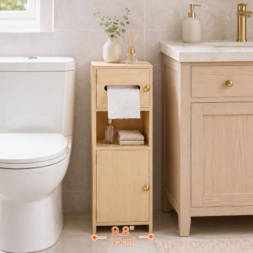 HOOBRO Small Bathroom Storage Cabinet, Wooden Slim - Image 4