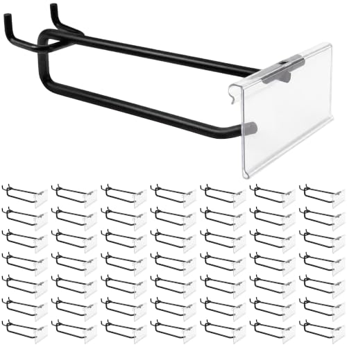 50 Pcs 8 Inch Pegboard Hooks with Label Holder for 1/4 Inch Peg - Image 2