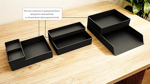 Amazon Basics Rectangular Plastic Desk Organizer with Storage - Image 6
