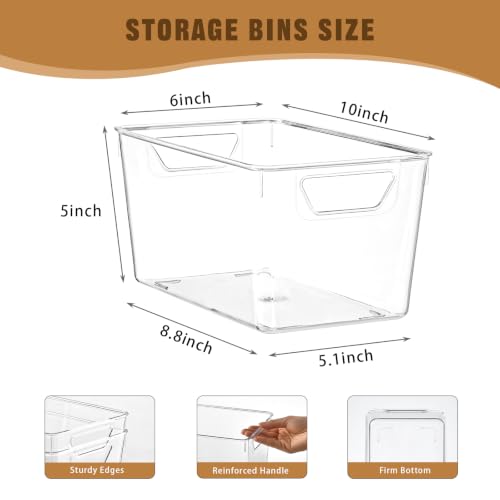 Freebat 12 Pack Pantry Organization and Storage,Clear Plastic - Image 3