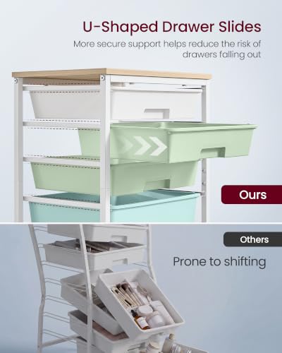 VASAGLE Rolling Cart with Drawers,5 Drawers Storage Cart - Image 5