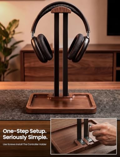 Wooden Headphone Holder, Solid Stand with Non-Slip | Home Organization - Image 6