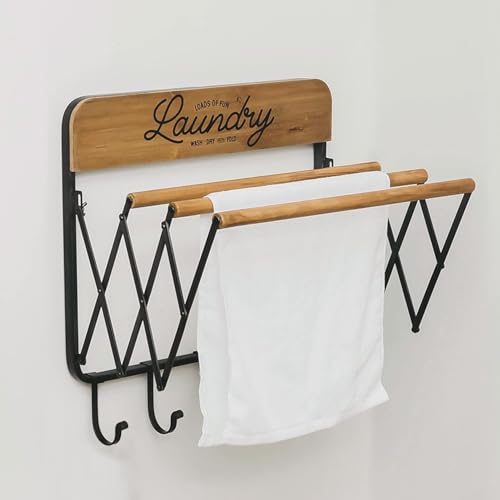 Accordion Laundry Rack, Retractable Wall Mounted Racks - Image 2