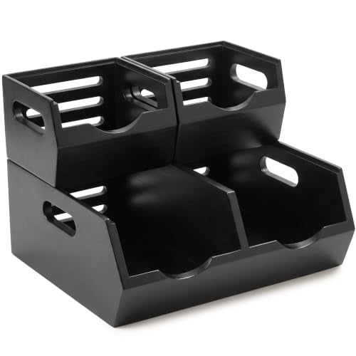 HOMESTEAD Stackable Solid Wood Storage Bins for Pantry & - Image 2