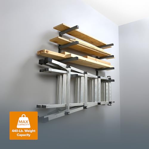BORA 4-Level Lumber Storage Rack Wall Mount Wood Rack - Image 7