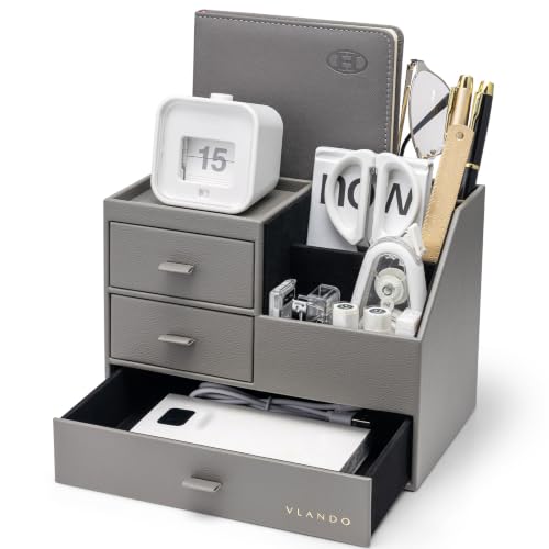 VLANDO Desk Organizer,PU Leather Office Storage with | All Products - Image 2