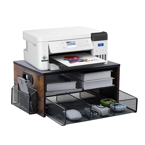 Printer Stand,Desktop Printer Stand with 2-Tier Storage Shelves - Image 2