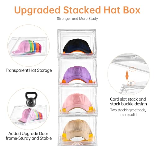 Stackable Clear Hat Organizer for Baseball Caps | Home Organization - Image 7