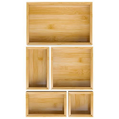 Bamboo Bathroom Drawer Organizer Dividers, Wooden Kitchen Utensil - Image 2