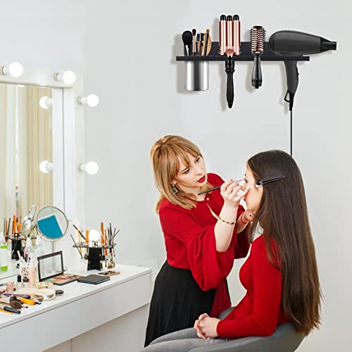 Hair Tool Organizer Wall Mounted - Wooden Dryer Holder - Image 7