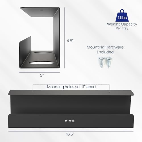 VIVO Black 17 in Under Desk Cable Management Tray, DESK-AC06-1C - Image 4