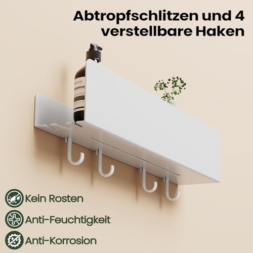 REKITA No Drill Shower Shelf Organizer, 40cm Stainless Steel - Image 3