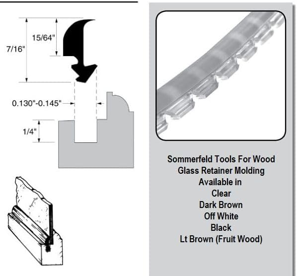 Sommerfeld's 50 Feet of Clear Rubber Glass Retainer for Woodworking Glass panel Doors on Cabinets