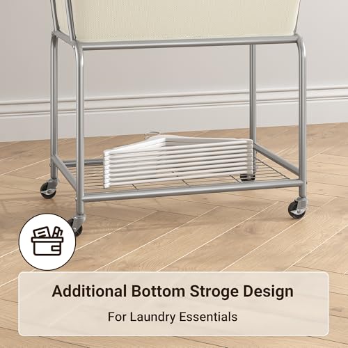 Rolling Laundry Hamper with Wheels, Removable Bag, Laundry Cart - Image 7