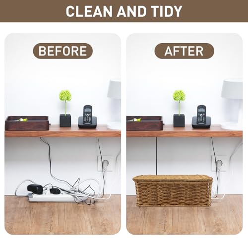 2 Pack Rattan Cable Management Box, Large Cord Organ | All Products - Image 4