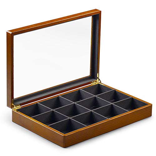 Oirlv 12 Grids Vintage Solid Wood Jewelry Box Microf | Jewelry Organiz - Image 2