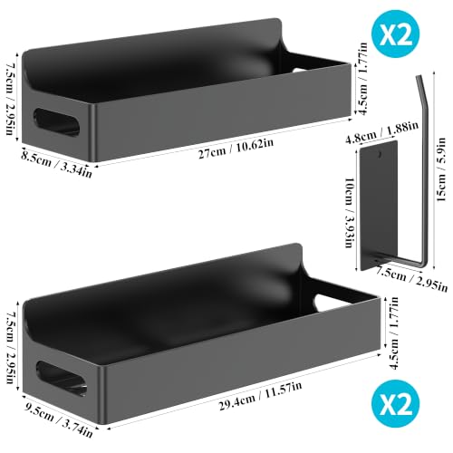 HuggieGems Magnetic Water Bottle Holder for Fridge Black, 4 Pack - Image 5