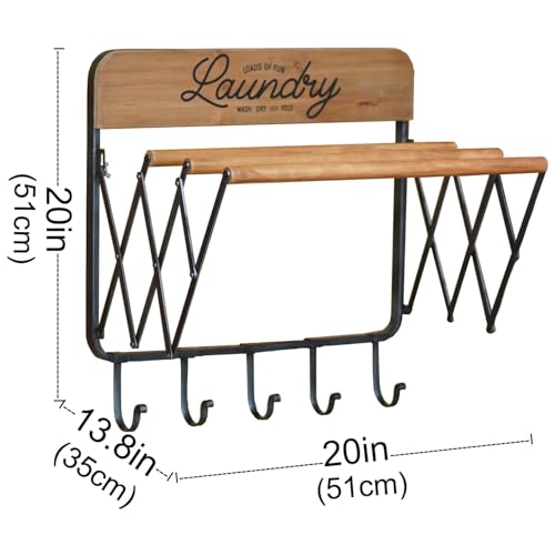 Accordion Laundry Rack, Retractable Wall Mounted Racks - Image 4