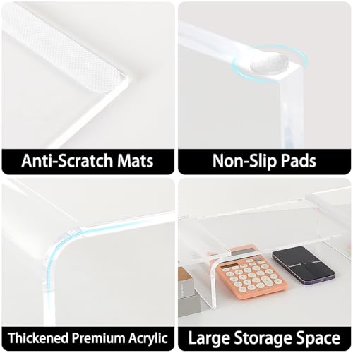 LEKETREE Acrylic Monitor Stand, Clear Monitor Stand for Desk - Image 7
