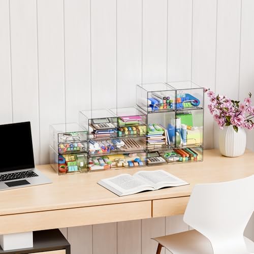 Yieach 2 Pack Clear Stackable Storage Drawers,4.4'' | All Products - Image 7