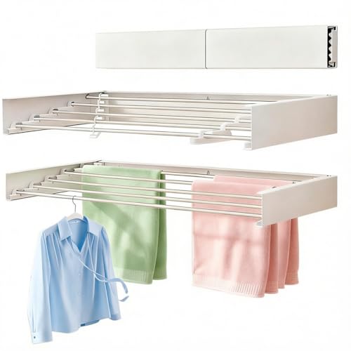 Wall Mount Clothes Drying Rack 32", 50lbs Capacity - Image 2