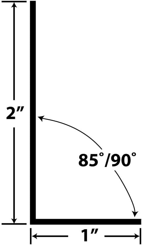 Outwater Plastics 1921-Bk Black 1'' X 2'' X 3/64''(.047'') Styrene Angle Plastic Angle Moulding 36 Inch Lengths (Pack of 4)