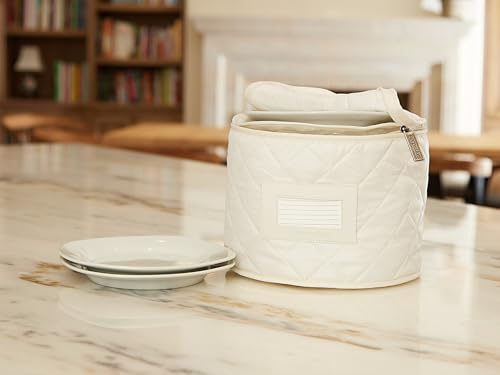 Covermates Dish Storage Case, 9" Diameter x 7"H, Cream - Image 5