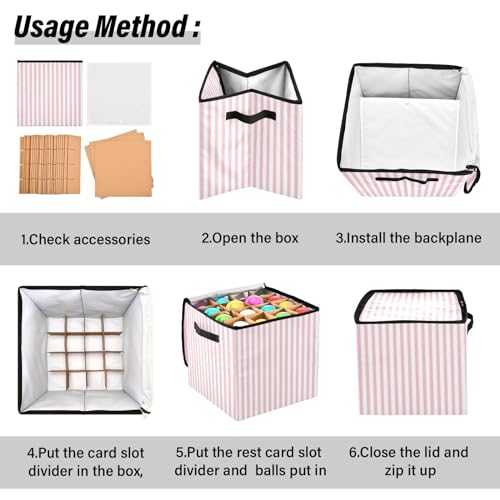 YETTASBIN Pink Stripes Large Christmas Ornament Storage - Image 7