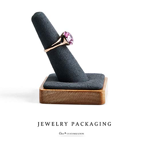Oirlv Single Finger Wooden Ring Display Stand Jewelry Showcase - Image 7