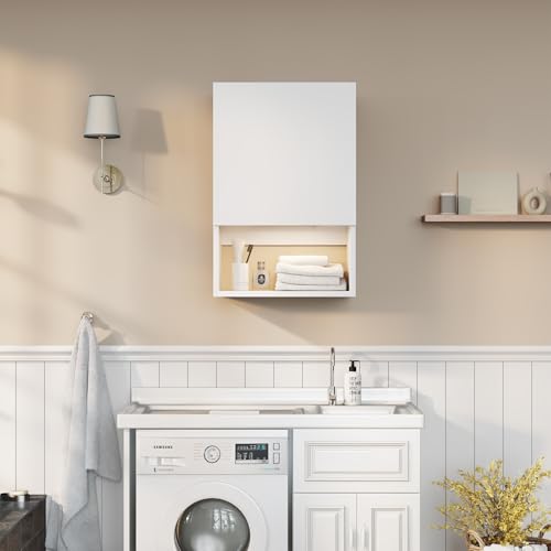 Wall Mounted Storage Cabinet with LED Light, Bathroom Over Toilet - Image 3