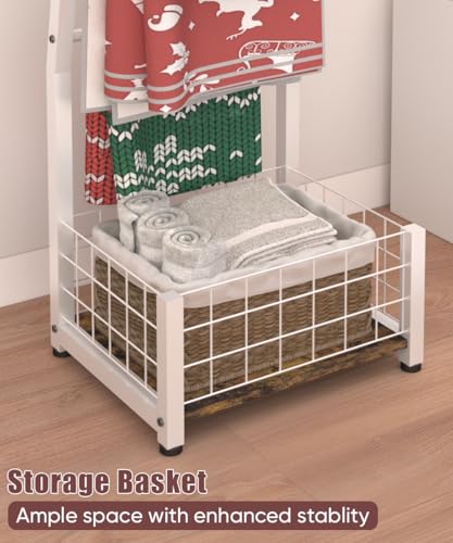 6.3ft Blanket Ladder with Storage Basket, 5 Tier | Home Organization - Image 4
