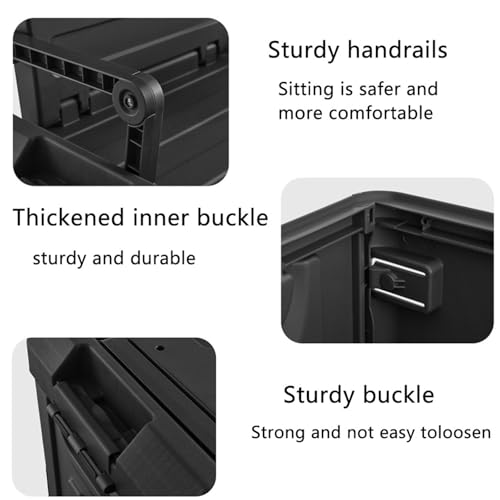 60L Foldable Seatable Camp Box Storage Bins w/Lids Trunk - Image 6