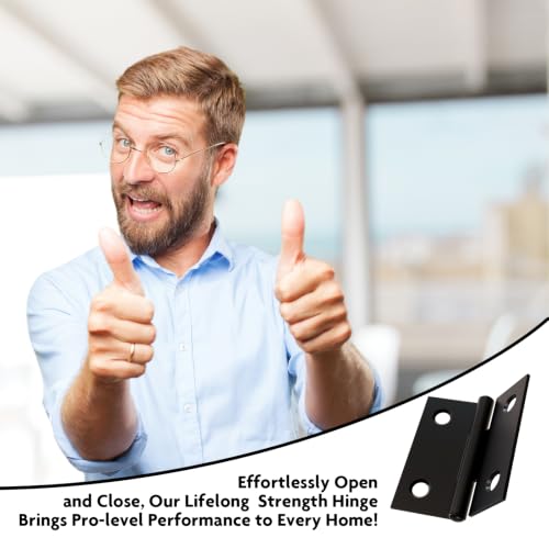12Pack 1.5” Black Stainless Steel Hinge for Cabinet, Box - Image 7