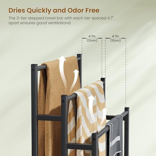 46" Extra Large Freestanding Towel Rack Stand | Bathroom Organizatio - Image 6