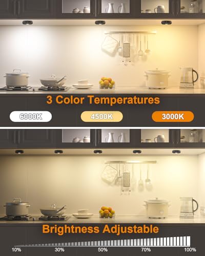 WILLED Puck Lights with Remote Control,3 Colors Under Cabinet - Image 5