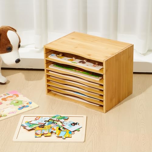 1 Pack Bamboo Puzzle Storage Rack, 7-tier - Image 7
