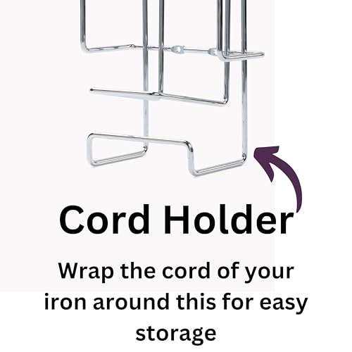 JERDON Iron Caddy & Board Holder - Stainless Steel with Hook - Image 8