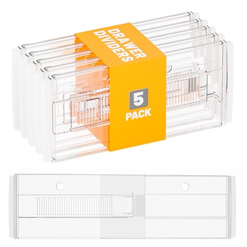 Yieach 5 Pack 6 Inch Tall Acrylic Drawer Divider - Image 2