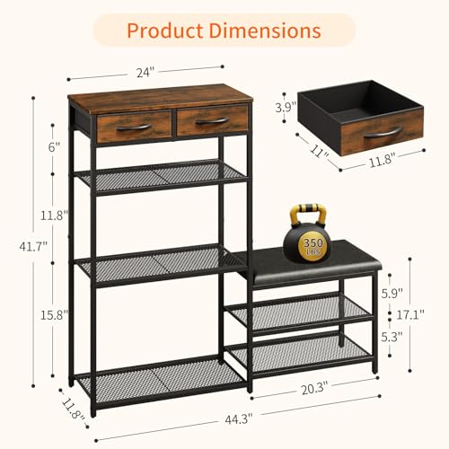 Shoe Rack Bench Shoe Rack for Entryway, Cushioned Entryway - Image 3