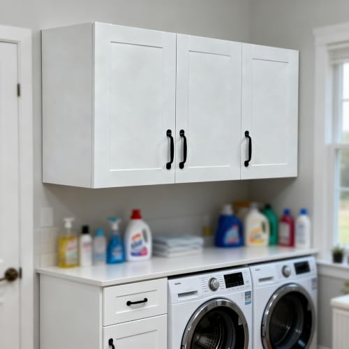 White Wall Cabinet, 3-Door, 35.3" D x 11.2" W x 23.6" H - Image 7