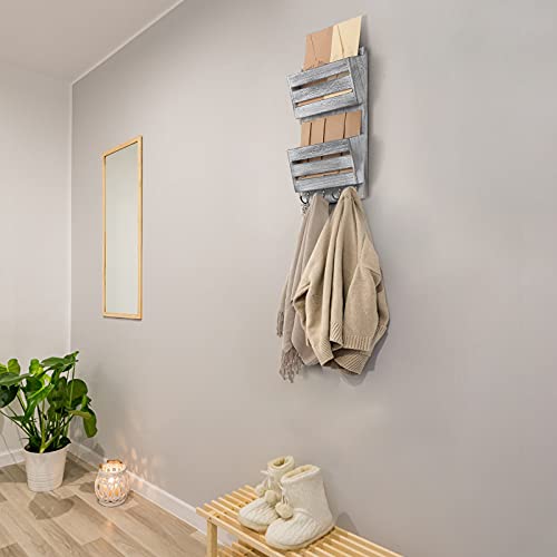 Mail Sorter Wall Mounted, Wooden Mail Holder with 4 | All Products - Image 6