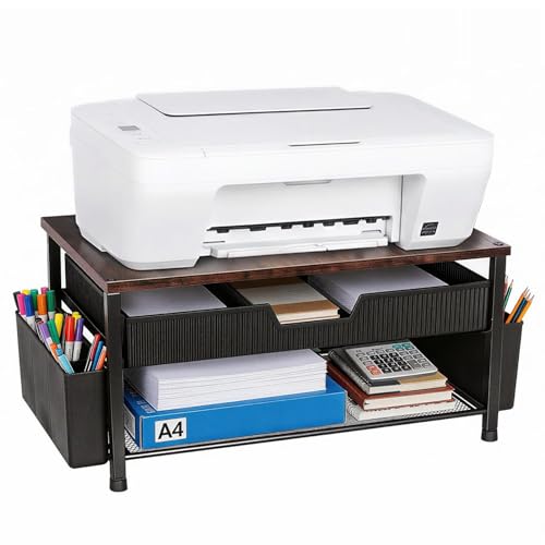 Printer Stand for Desk, Desktop Printer Shelf for Home Office - Image 2