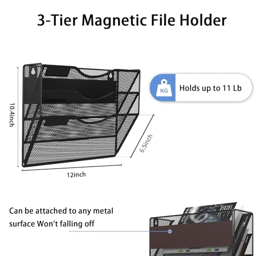 3-Tier Magnetic File Holder, No Drilling Installation File - Image 3